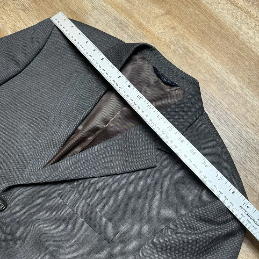 Banana Republic Suit Jacket Mens 44L Grey Wool Blend 3-Button Blazer Performance